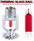 Straight Up Heavy Duty Six Pack Copper Chrome Fire Sprinkler Heads 1/2 Inch NPT Pendent Style with thermal glass ball.