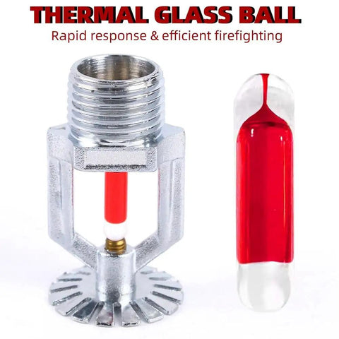 Straight Up Heavy Duty Six Pack Copper Chrome Fire Sprinkler Heads 1/2 Inch NPT Pendent Style with thermal glass ball.