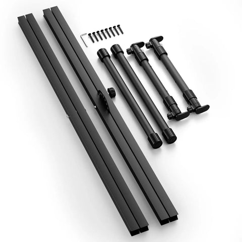 Disassembled parts of Double X Keyboard Stand For Digital Pianos And 54 To 88 Key Keyboards Portable Heavy Duty Adjustable Music Stand