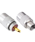 PL259 Pro Grade Coax Connectors 2 Pack UHF Male Plug Solder Adapters With Reducers 50 Ohm For RG58 RG59 RG8 RG8X RG213 RG142 LMR195 LMR400 Coax Cable Ham Radio Antenna
