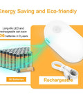Rechargeable Motion Sensor Night Light With Dusk To Dawn Sensor Stick On No Fuss Cool White LED Closet Light Auto On Off with USB cable and battery savings illustration