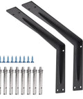 Heavy Duty L Brackets For Countertops 16x10x2 In Solid 5mm Thick Shelf Brackets With Hardware Included Matte Black 2 Pack