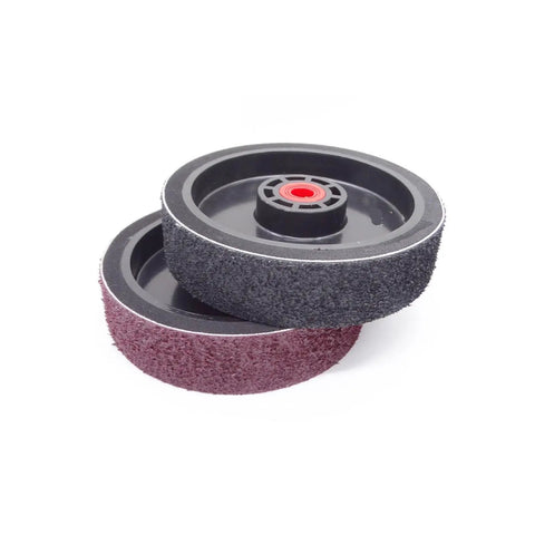 Top Rated Resin Diamond Sanding Wheel Perfect For Polishing Gemstones Glass And Plastics With Flex That Keeps Things Cool While Giving You A Super Smooth Shine On Tough Jobs Without Any Mess Or Heat Damage! showing two grinding wheels in black and maroon colors.