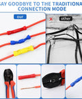 Butt Splice Crimp Connectors Kit For 22-10AWG Wire DIY Friendly 120 Piece Assorted Insulated Electrical Terminal Connectors