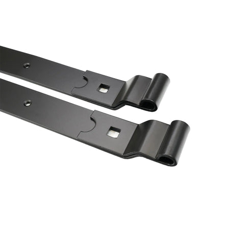 Set Of Two 24 Inch Heavy Duty Cranked Door Hinges For Sheds And Barn Gates, Black Hook And Band Hinges, Built To Last Exterior Gate Hardware