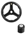 200mm Bakelite Anti-Slip Lathe Handwheel With Handle, 3-Spoke Built To Last Machine Tool Wheel featuring non-slip grip.