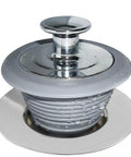 BUTIFULSIC Bathtub Drain Plug for 1.1 to 2.0 Inch Openings Metal Silicone, featuring a silver finish and silicone sealing, close-up view.