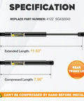 Specifications of Heavy Duty Trunk Lid Lift Supports Gas Springs Shocks for Buick Century 2000 to 2005