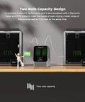 Space Pi Filament Dryer Plus for 1.75mm and 2.85mm filaments with dual roll capacity shown between two printers on a desk