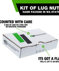 Box packaging for Chrome 9/16-18 Lug Nuts For Aftermarket Wheels Set Of 32, highlighted features