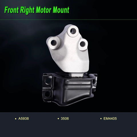 Front right motor mount from Set Of 4 Heavy Duty Engine Motor Mounts For 2014 2021 Ram ProMaster 1500 2500 3500 3.6L V6 Replacement Parts