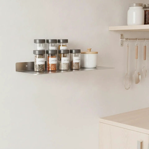 Sturdy Stainless Steel L Shaped Shelf Bracket Wall Mount For Kitchen And Bathroom Holds Floating Shelves And Spice Racks Solidly