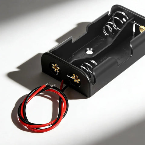 Dual Aa Battery Holder With Prewired Leads Two Pack 3 Volts Output Case For Diy Electronics Sensor Circuits And Led Projects, 58x33x12mm