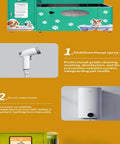 Illustration of a self serve pet bathing station showing a spray gun and water heater for dogs and cats grooming.