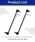 Heavy-Duty Front Sway Bar Links For 2016-2021 Honda Pilot, 2017-2021 Honda Ridgeline, 2014-2020 Acura MDX, And 2019-2021 Honda Passport, Beefed-Up OEM-Quality Suspension Upgrade With Direct Fit For Improved Handling And Reduced Body Roll. 2x black front sway bar end links