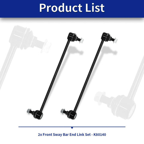 Heavy-Duty Front Sway Bar Links For 2016-2021 Honda Pilot, 2017-2021 Honda Ridgeline, 2014-2020 Acura MDX, And 2019-2021 Honda Passport, Beefed-Up OEM-Quality Suspension Upgrade With Direct Fit For Improved Handling And Reduced Body Roll. 2x black front sway bar end links