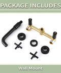 Matte Black Wall Mount Bathroom Faucet With Two-Handle Design, Honeycomb Spout parts and 8 Inch Center Rough-In Valve Included