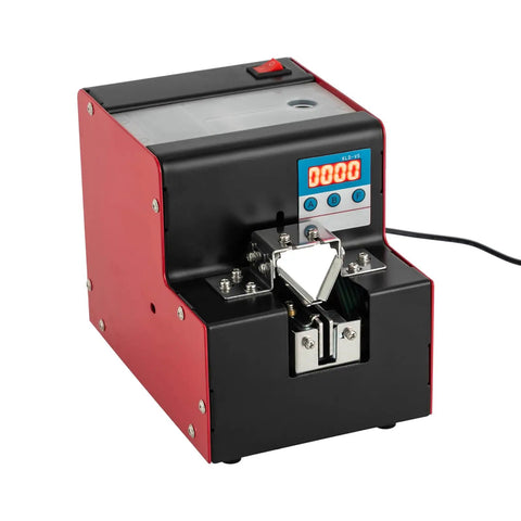 Pro Level Automatic Screw Feeder With Lcd Digital Display Five Adjustable Speeds And Dual Counting Functions For Hassle Free Hardware Sorting And Slick Assembly Line Performance, showing red and black unit with LCD.