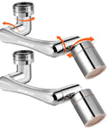 Kid Friendly 1440 Degree Faucet Extender For Toddlers In Bathroom And Kitchen, Silver Rotating Faucet Aerator, 2 Pack