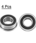 4 Pcs Flanged Ball Bearing One Quarter By One Half By Three Sixteenths Inch Tough Double Sealed Chrome Steel FR188-2RS Rubber Sealed Flange Bearing Set Four Pieces