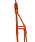 Side view of Double Paddle Spinner Shooting Target with 3 inch and 4.5 inch spinning targets, no reset, steel four-leg stand.