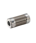Rock Solid Flexible Shaft Coupler Built With Zinc Alloy And Spring Steel Jaw For 3D Printer Motors Slick Cnc Axis Alignment No Sweat Assembly Dual 5Mm Bores Reliable Grip image displaying a flexible shaft coupler's detail.