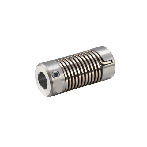 Rock Solid Flexible Shaft Coupler Built With Zinc Alloy And Spring Steel Jaw For 3D Printer Motors Slick Cnc Axis Alignment No Sweat Assembly Dual 5Mm Bores Reliable Grip image displaying a flexible shaft coupler's detail.