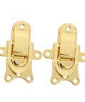 Heavy Duty Vintage Metal Toggle Latch 2 Pcs Zinc Alloy Antique Style Hasps for Steamer Trunks Toolboxes Diy Jewelry Box Repair And Secure Locking Easy Use set of gold latches on display.