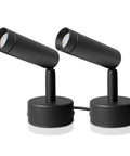 2 Pack Mini LED Indoor Spot Lights With 3W Warm White 3000K Uplights Plug In Floor Accent Lighting For Plants Artwork Photos Desks