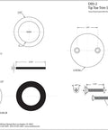 Oil Rubbed Bronze Tip Toe Bathtub Drain Trim Set Featuring Smooth Click Pop Up Action 2 Hole Overflow Faceplate dimensions and design.