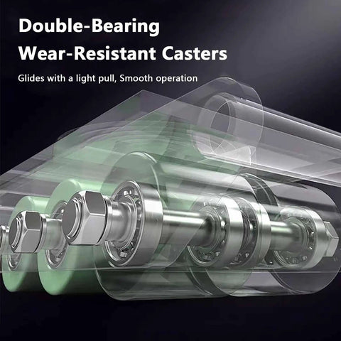 Heavy Duty Machinery Roller Skates And Rolling Steel Dolly Carts For Smooth Industrial Gear Transport showing double-bearing casters for easy gliding.
