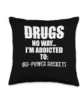 Funny Rocketry Throw Pillow For Space Fans And Hobbyists With High Power Rocketry Theme Double Sided Print And Cozy Polyester Fill