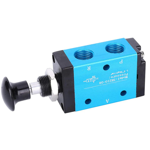 Two Position Three Way Hand Valve 1 Quarter Inch Pneumatic Component With Rugged Aluminum Alloy Body And Sealed PVC Construction