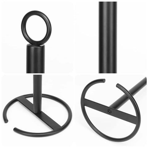Freestanding Toilet Paper Holder Stand For 4 Rolls With Reserve, All Metal Matte Black Iron, Rustproof, Heavy Weighted Base, No Wobble Design