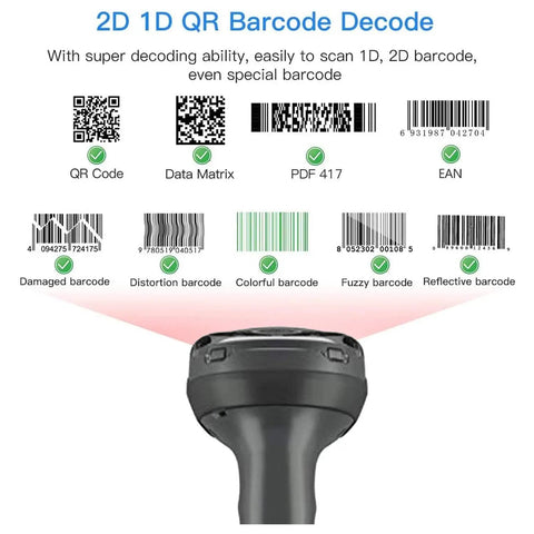 DS4608 SR Corded 1D 2D Barcode Scanner With USB Imager QR And PDF417 Decode 28 Inch Scan Range Fast Workhorse Handheld Code Reader