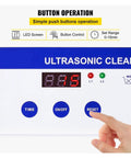 Control panel of Premium Ultrasonic Cleaner And Compact Dishwasher with LED timer and buttons for 0-15min operation settings.