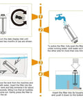 Instructions for preparing Top Shelf Reusable Coffee Maker Filter With Active Carbon Softener. Step-by-step guide in four images.