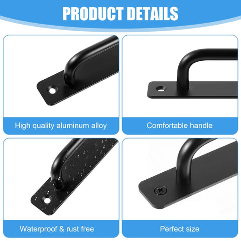 12 Pack 5.8 Inch Aluminum Alloy Black Cabinet Pulls with Screws Detail View, Comfortable Handles, Waterproof