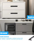 Black Cabinet Pulls 2-1/2 Inch Center-To-Center, installed on bedroom dresser and bathroom cabinet, 10 Pack Modern Cupboard Handles
