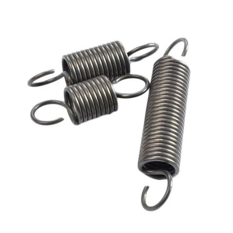 Pack Of 2 Heavy Duty Dual Hook Tension Springs In Gray And Black Featuring 3Mm Wire With 18-20mm Outer Diameter And Variable Lengths From 60 To 500 Mm For Tough Projects And Electronics Repairs displayed.