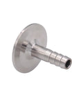 Side view of stainless steel 1.5in tri-clamp to 0.5in hose barb adapter (SUS304) sanitary fitting