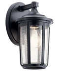 Fairfield 11 Inch Outdoor Wall Light 1 Light Black Finish With Clear Seeded Glass Downward Lighting For Porch