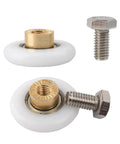 Shower Door Roller Set 25mm Twin Wheel Runners For 4 To 6mm Thick Doors Top And Bottom Replacement Parts White 4 Pack