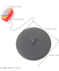 TEHAUX Silicone Bathtub Drain Stopper 6'', Hair Catcher for Bathroom with dimensions and chain detail.