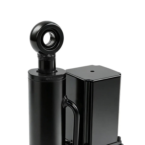 Close-up of Heavy Duty DC 12V Electro Hydraulic Actuator featuring a robust connector and durable casing for dump trailers.