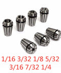 Essential ER11 Collet Chuck Holder Set With 1 To 6mm Precision Spring Collets For CNC Engraving Machine Milling Lathe Tools And High Speed Jobs showing various collet sizes.