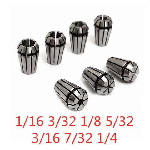 Essential ER11 Collet Chuck Holder Set With 1 To 6mm Precision Spring Collets For CNC Engraving Machine Milling Lathe Tools And High Speed Jobs showing various collet sizes.