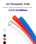 Workhorse Air Component Hose 4Mm 6Mm 8Mm Flexible Pneumatic Pipe Tubing Heavy Hitter Pro Level Gear For Air Compressor Builds Smooth Flow Orange One Meter Length Piece with red, blue and clear tubes.