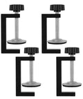 4 Pack Adjustable Patio Furniture Clamps For Outdoor Rattan Wicker Sofas And Sectional Sets, 3 Inch C Clips, black color