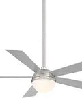 Eclipse 54 Inch 5 Blade Ceiling Fan With Light Kit Dope Contemporary Style Brushed Nickel Finish Titanium Blades